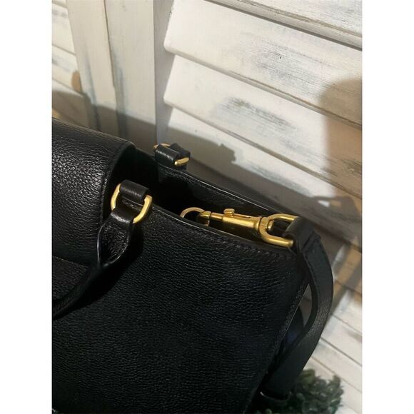 Tory Burch Britten Black Leather Tote Bag with Gold Hardware - Picture 13 of 16